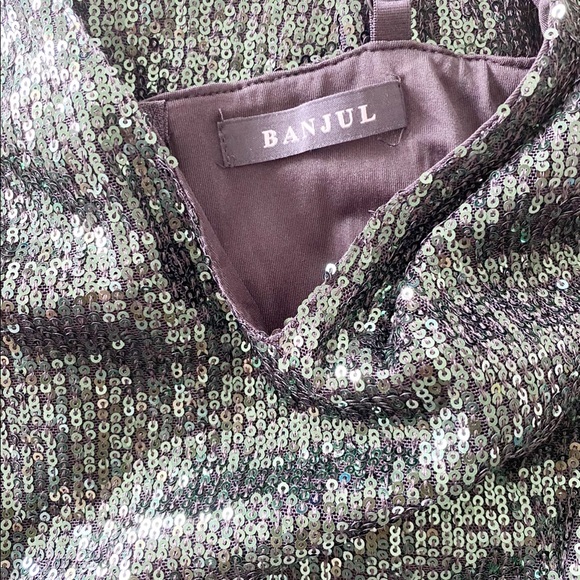 Olive Green Sequin Dress - Picture 6 of 7